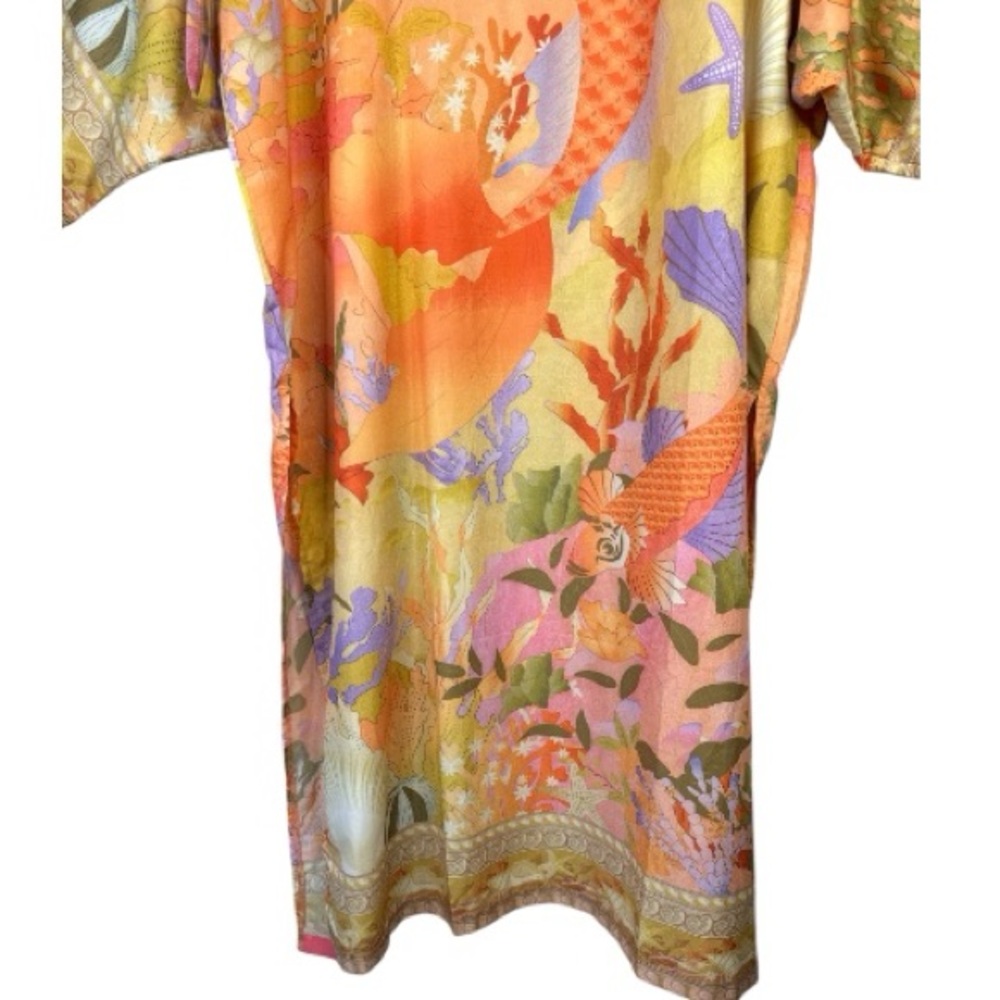For Love Bell Mermaid Kimono Robe Small Coral Boho Maxi Cover Up - Picture 14 of 15